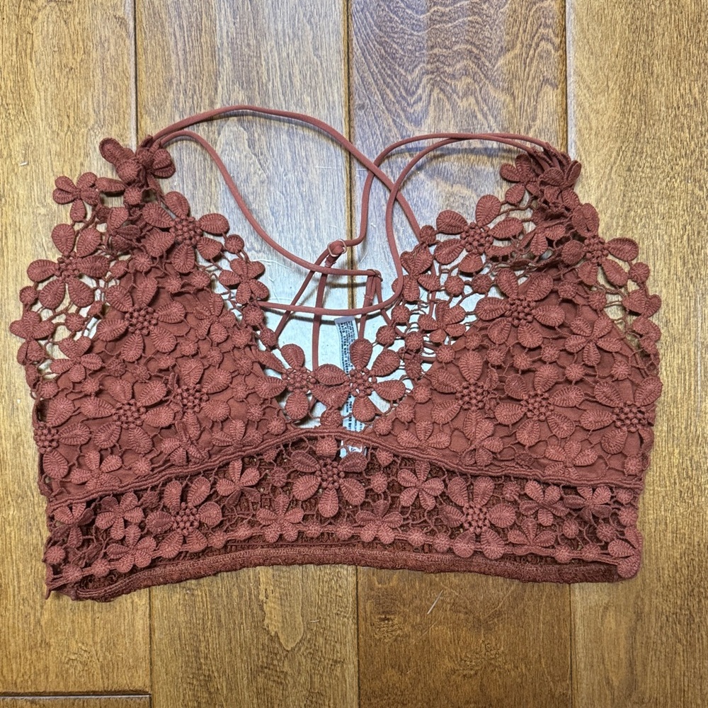 Free People Floral Lace Bralette Size Large
